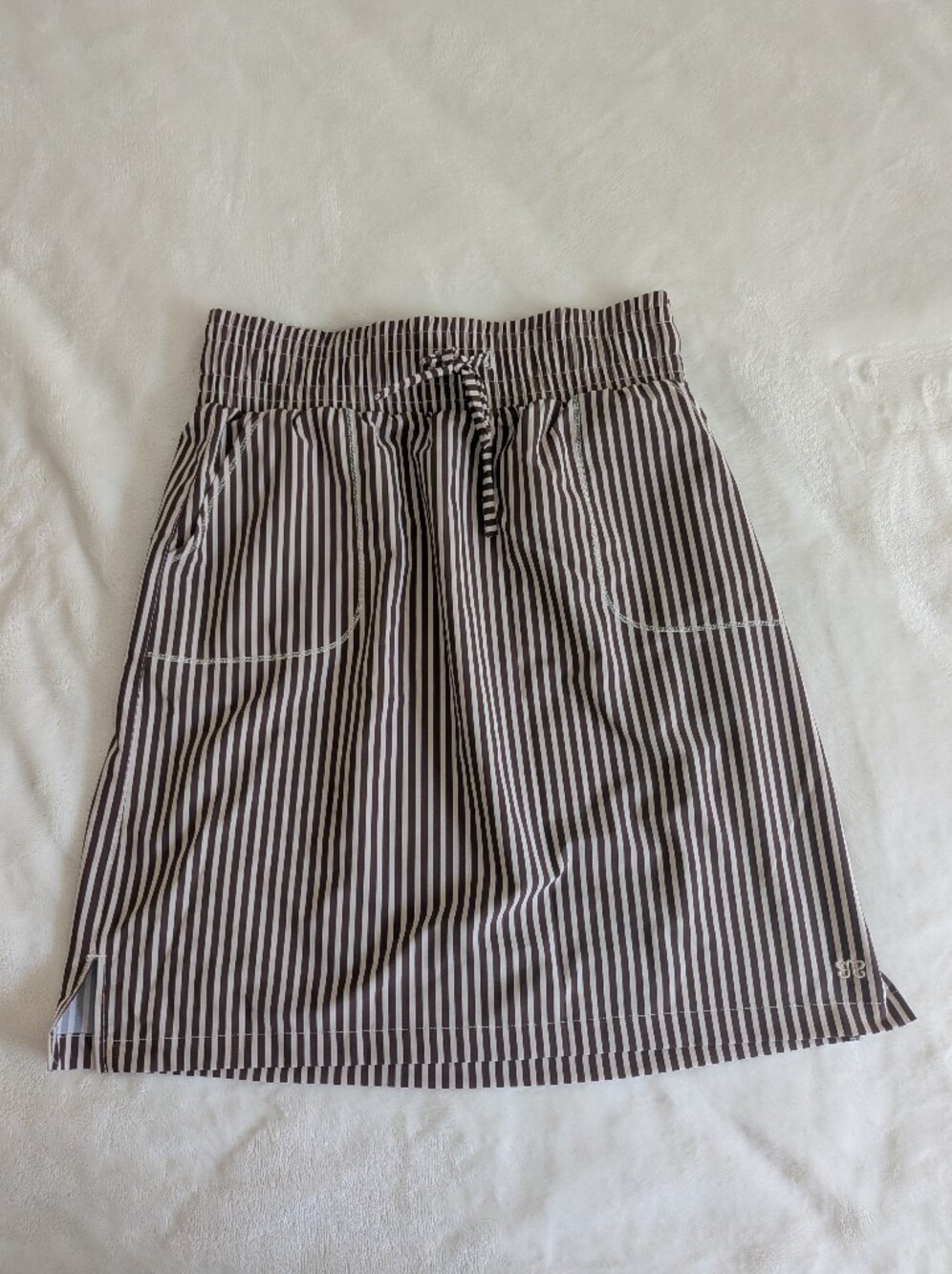 Albion The Away Skirt, Cream Cocoa Stripe - Picture 2 of 4